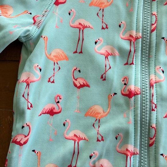 Janie and jack blue flamingo long sleeve swim suit - Picture 2 of 8